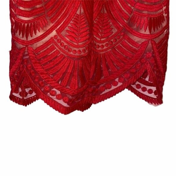 Bardot Sheath Dress Lipstick Red Floral 6 Small - Picture 7 of 12